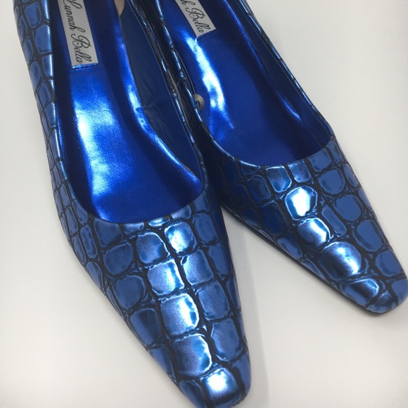 Lunnah Bella shoe Royal Blue Croco 2.5 Inches Heel - Picture 10 of 16